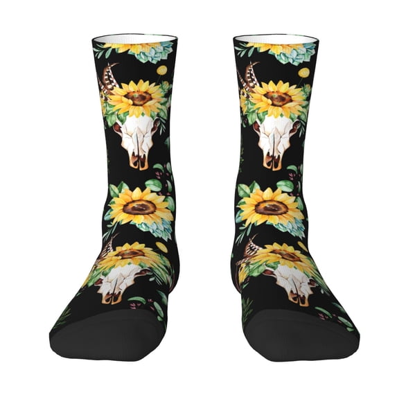 Goofa Printed Men's Crew Socks, Soft Durable Breathable Moisture-Wicking with Odor Control Cotton socks