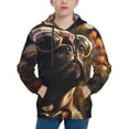 thumbnail image 1 of Goofa Pug Wearing Sunglasses Flowers Pattern Hooded Sweatshirt for Youth Trendy youth sweatshirt Casual Hoodie for Boys and Girls-X-Large, 1 of 6