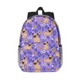 thumbnail image 1 of Goofa Pugs and Flowers Pattern Lightweight Student Backpack for School, Water-Resistant, Adjustable Straps, Fits 15" Laptop, Multiple Pockets for Books, Accessories, 1 of 3