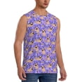 thumbnail image 1 of Goofa Pugs and Flowers Printed Men's Sleeveless T-Shirt - Athletic Gym Workout Tank Top for Men - Moisture-Wicking, UPF 30+ Quick-Dry Muscle Tee-Medium, 1 of 8