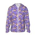 thumbnail image 1 of Goofa Pugs and Flowers Printed Women's UPF 50+ Sun Protection Hoodie Jacket Lightweight Long Sleeve Sun Shirt for Women with Pocket Hiking Outdoor-, 1 of 9