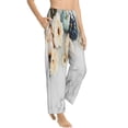thumbnail image 1 of Goofa Pumpkin And White Marble Printed Soft Pajama Pants for Women, Wide Leg Comfy Casual Lounge Yoga Pants-Small, 1 of 9
