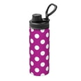 thumbnail image 1 of Goofa Purlpe And White Polka Dot Print 18oz Sports Insulated Kettle With Straw Water Bottle Sports Water Bottle For Running Hiking Cycling Climbing Mans Womans, 1 of 7