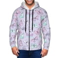 thumbnail image 1 of Goofa Purple Butterfly Pattern Mens Full-zip Hoodie, Zip-up Pullover Hooded Sweatshirt, Kangaroo Pocket Hoodie Ideal for Daily Wear, Travel, and Home-3X-Large, 1 of 5