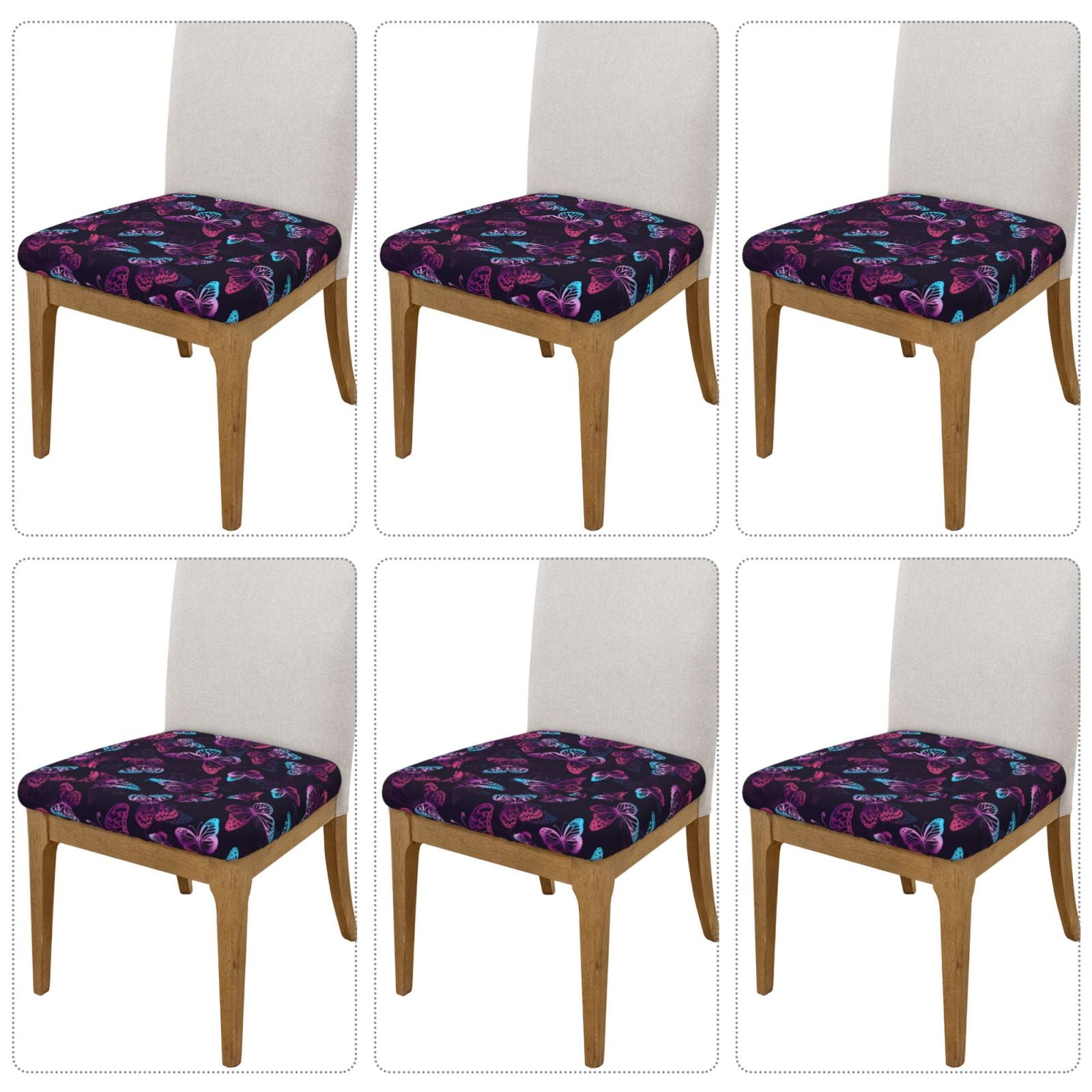 Goofa Purple Butterfly Printed Couch Cushion Covers,Soft and Durable