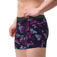 thumbnail image 1 of Goofa Purple Butterfly Printed Men's Boxer Briefs Underwear, Moisture-Wicking Underwear, Trunk,Soft and Breathable Cotton Underwear-X-Large, 1 of 9