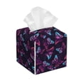 thumbnail image 1 of Goofa Purple Butterfly Tissue Box Cover PVC Leather Tissue Holder Square Facial Tissue Case Facial Paper Organizer Dispenser for Bathroom, Vanity Countertop, 1 of 8