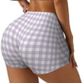 thumbnail image 1 of Goofa Purple Checkboard Printed Workout Shorts Women Seamless Scrunch Butt Lifting High Waisted Gym Booty Shorts Elastic Workout Shorts-XX-Large, 1 of 8