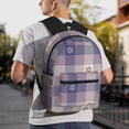 thumbnail image 1 of Goofa Purple Floral Gingham Check Plaid Print Casual Backpack for Women Men,Waterproof High School Bookbag,Lightweight Travel Daypack,Classic College Backpack,Laptob Backpack, 1 of 6