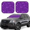 thumbnail image 1 of Goofa Purple Glitter Pattern 2 Piece Car Windshield Sun Shade Foldable | Front Windshield Shade for Sun, Heat and UV Rays | Sunshade for Car Front Window-, 1 of 7