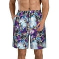 thumbnail image 1 of Goofa Purple Marble Texture Printed Mens Swim Trunks Summer Quick Dry Short Beach Swimwear Bathing Suits-Small, 1 of 9