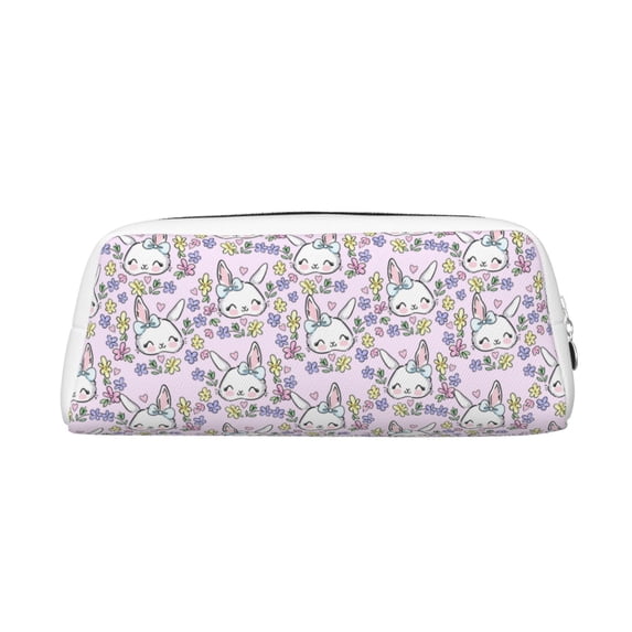 Goofa Purple Rabbit Pattern Leather Pencil Case, Pencil Pouch, Pencil Bag, Pen Case, Pen Pouch, Pen Bag, Pencil Pouches, Pencil Bags,College Pencil Case