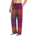 thumbnail image 1 of Goofa Purple Yellow Buffalo Plaid Printed Soft Pajama Pants for Men, Wide Leg Comfy Casual Lounge Yoga Pants-XX-Large, 1 of 9