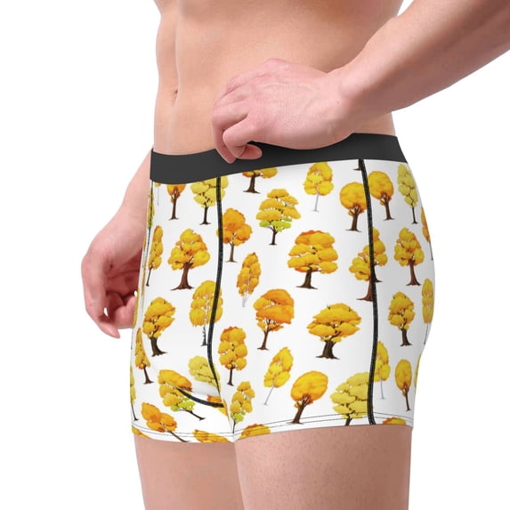 Goofa Qutumn Tree Printed Men's Boxer Briefs Underwear, Moisture-Wicking Underwear, Trunk,Soft and Breathable Cotton Underwear-X-Large