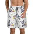 thumbnail image 1 of Goofa Rabbit And Butterfly Printed Mens Swim Trunks Summer Quick Dry Short Beach Swimwear Bathing Suits-Small, 1 of 9