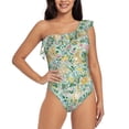 thumbnail image 1 of Goofa Rabbit And Chick Pattern Women's One Piece Swimsuits Tummy Control Bathing Suits Asymmetric One Shoulder Swimwear-X-Large, 1 of 6