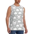 thumbnail image 1 of Goofa Rabbit And Cloud Printed Men's Sleeveless T-Shirt - Athletic Gym Workout Tank Top for Men - Moisture-Wicking, UPF 30+ Quick-Dry Muscle Tee-X-Large, 1 of 8