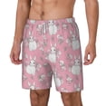 thumbnail image 1 of Goofa Rabbit And Flower Printed Men's Swim Trunks Board Shorts Quick Dry Mens Swimming Trunks with Compression Liner,Breathable Fit Hawaii Beach Shorts-X-Large, 1 of 9