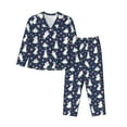 thumbnail image 1 of Goofa Rabbit And Flower Printed Women’s 2 Piece Pajama Set Super,Pajamas Women's Long Sleeve Sleepwear Soft Button Down Loungewear Pjs Lounge Set Nightwear-Large, 1 of 9