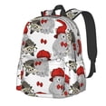 thumbnail image 1 of Goofa Rabbit And Hedgehog Pattern Backpack for Students – Large Capacity, Lightweight with Adjustable Shoulder Straps, Perfect for School, Travel, 1 of 8