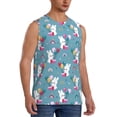 thumbnail image 1 of Goofa Rabbit And Rainbow Printed Men's Sleeveless T-Shirt - Athletic Gym Workout Tank Top for Men - Moisture-Wicking, UPF 30+ Quick-Dry Muscle Tee-Medium, 1 of 8
