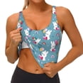 thumbnail image 1 of Goofa Rabbit And Rainbow Printed Sports Bras for Women, High Impact Running Bra Workout Crop Tank Tops Longline Sports Bra Push up-X-Large, 1 of 9