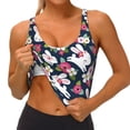 thumbnail image 1 of Goofa Rabbit And Rose Printed Sports Bras for Women, High Impact Running Bra Workout Crop Tank Tops Longline Sports Bra Push up-Large, 1 of 9