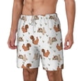 thumbnail image 1 of Goofa Rabbit And Squirrel Printed Men's Swim Trunks Board Shorts Quick Dry Mens Swimming Trunks with Compression Liner,Breathable Fit Hawaii Beach Shorts-XX-Large, 1 of 9