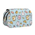thumbnail image 1 of Goofa Rabbit Burger Coffee Pattern Double Layer Pen Pencil Case, Protective Large Capacity Storage Organizer Pen Pouch, Office College Supplies for Teens Adults, 1 of 7