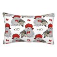 thumbnail image 1 of Goofa Rabbit And Hedgehog Print Plush Throw Pillow Case, Soft Velvet with Hidden Zipper, Decorative Cushion Cover for Sofa, Bed, Car, and Home Décor-16"x24", 1 of 6