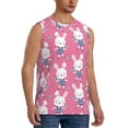 thumbnail image 1 of Goofa Rabbit Holding Flowers Printed Men's Sleeveless T-Shirt - Athletic Gym Workout Tank Top for Men - Moisture-Wicking, UPF 30+ Quick-Dry Muscle Tee-Medium, 1 of 8