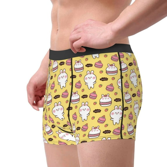 Goofa Rabbit Hunger Printed Men's Boxer Briefs Underwear, Moisture-Wicking Underwear, Trunk,Soft and Breathable Cotton Underwear-X-Large