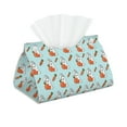 thumbnail image 1 of Goofa Rabbit Is Eating Carrots Pattern Triangle Square Tissue Box Cover, Modern PVC Leathe Facial Paper Holder,Decorative Holder/Organizer for Bathroom Vanity Countertop, 1 of 9