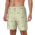 thumbnail image 1 of Goofa Rabbit With Tie Printed Men's Swim Trunks Board Shorts Quick Dry Mens Swimming Trunks with Compression Liner,Breathable Fit Hawaii Beach Shorts-X-Large, 1 of 9