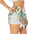 thumbnail image 1 of Goofa Racket and Tennis Ball Printed Women 2 in 1 Running Shorts,Quick Dry Athletic Workout Shorts,High Waisted Athletic Shorts with Liner Pockets-Large, 1 of 9