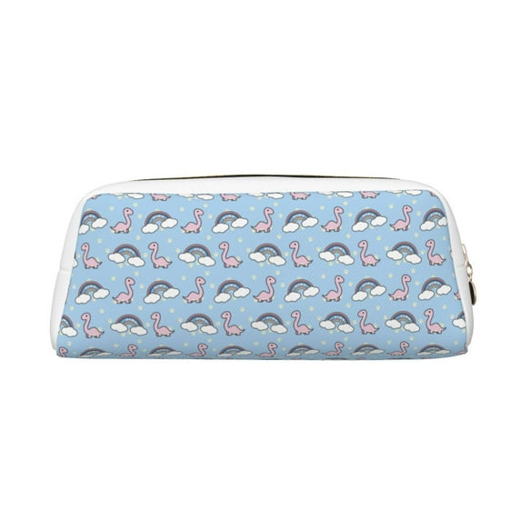 Goofa Rainbow Dinosaur Pattern Leather Pencil Case, Pencil Pouch, Pencil Bag, Pen Case, Pen Pouch, Pen Bag, Pencil Pouches, Pencil Bags,College Pencil Case