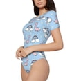thumbnail image 1 of Goofa Rainbow Dinosaur Printed Women Rash Guard Short Sleeve,Tummy control Swimsuit Surfing Swimsuit Bathing Suit One Piece Swimsuit UPF 50-Small, 1 of 9