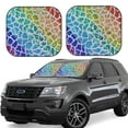 thumbnail image 1 of Goofa Rainbow Glitter Pattern 2 Piece Car Windshield Sun Shade Foldable | Front Windshield Shade for Sun, Heat and UV Rays | Sunshade for Car Front Window-Medium, 1 of 7