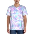 thumbnail image 1 of Goofa Rainbow Scales Pattern Mens Golf Shirt Baseball T-shirt Moisture Wicking Dry Fit Performance Sport Short Sleeve Striped Golf Polo Shirts-X-Large, 1 of 7