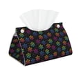 thumbnail image 1 of Goofa Rainbow Snowflake Pattern Triangle Square Tissue Box Cover, Modern PVC Leathe Facial Paper Holder,Decorative Holder/Organizer for Bathroom Vanity Countertop, 1 of 1
