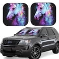 thumbnail image 1 of Goofa Rainbow Spotted White Horse Pattern 2 Piece Car Windshield Sun Shade Foldable | Front Windshield Shade for Sun, Heat and UV Rays | Sunshade for Car Front Window-Large, 1 of 7