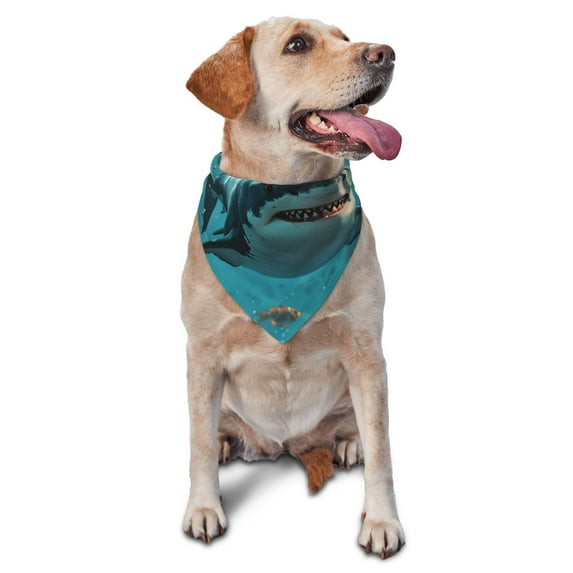 Goofa Realistic Ocean Shark Printing Dog Bandana ,Cat Scarf Adjustable Bib Handkerchief Accessories for Dogs Cats,Pet scarf,Pet fashion