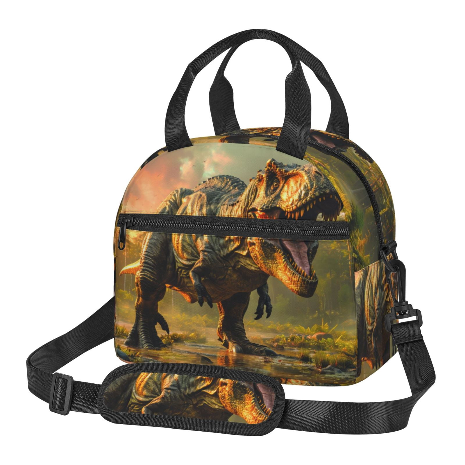 Goofa Realistic Style Forest Dinosaur Pattern Lunch Bag ,Insulated ...