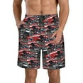 thumbnail image 1 of Goofa Red And Blue Cars Printed Mens Swim Trunks Summer Quick Dry Short Beach Swimwear Bathing Suits-, 1 of 9