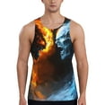 thumbnail image 1 of Goofa Red And Blue Fire Skull Warrior Pattern Men's Workout Tank Top Slim-Fit Tank Quick Dry Fit Muscle Tank Top Beach Tank Top Bodybuilding Sleeveless T Shirt-3X-Large, 1 of 7