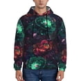 thumbnail image 1 of Goofa Red And Green Carnation for Men's Hooded Sweatshirt - Lightweight Pullover Hoodie with Kangaroo Pocket, Perfect for Everyday Wear-Medium, 1 of 7