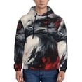 thumbnail image 1 of Goofa Red Black Ink Style Bald Eagle for Men's Hooded Sweatshirt - Lightweight Pullover Hoodie with Kangaroo Pocket, Perfect for Everyday Wear-Medium, 1 of 7