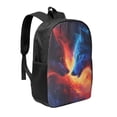 thumbnail image 1 of Goofa Red And Blue Fire Wolf Pattern 17in Student Backpack - School, Travel, Work Bookbag -Laptop Backpack,Water Resistant College School Computer Bag, 1 of 6