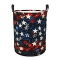 thumbnail image 1 of Goofa Red Blue White Stars Printed Circular Hamper,Laundry Basket with Handles,Storage Baskets Foldable,Large Capacity Laundry Hamper-, 1 of 6
