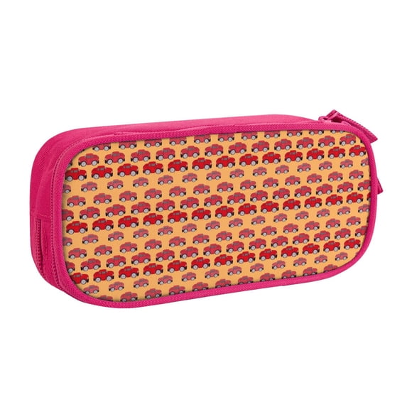 Goofa Red Cars Pattern Big Capacity Pencil Pen Case Office College Large Storage High Capacity Bag Pouch Holder Box Organizer